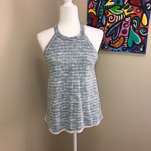 W5 blue and white high neck top